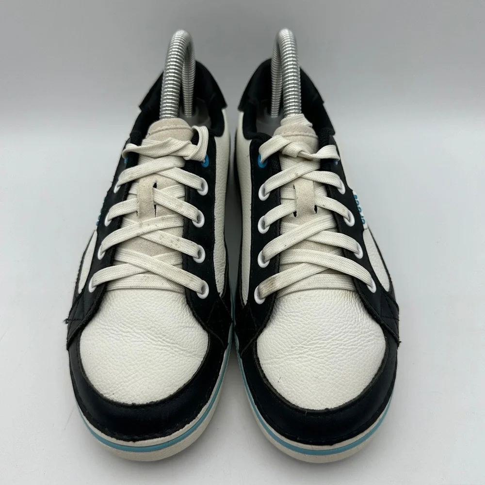 Crocs Bradyn Golf Shoes Womens Size 6 Black White‎ Spikeless Leather Sneakers
